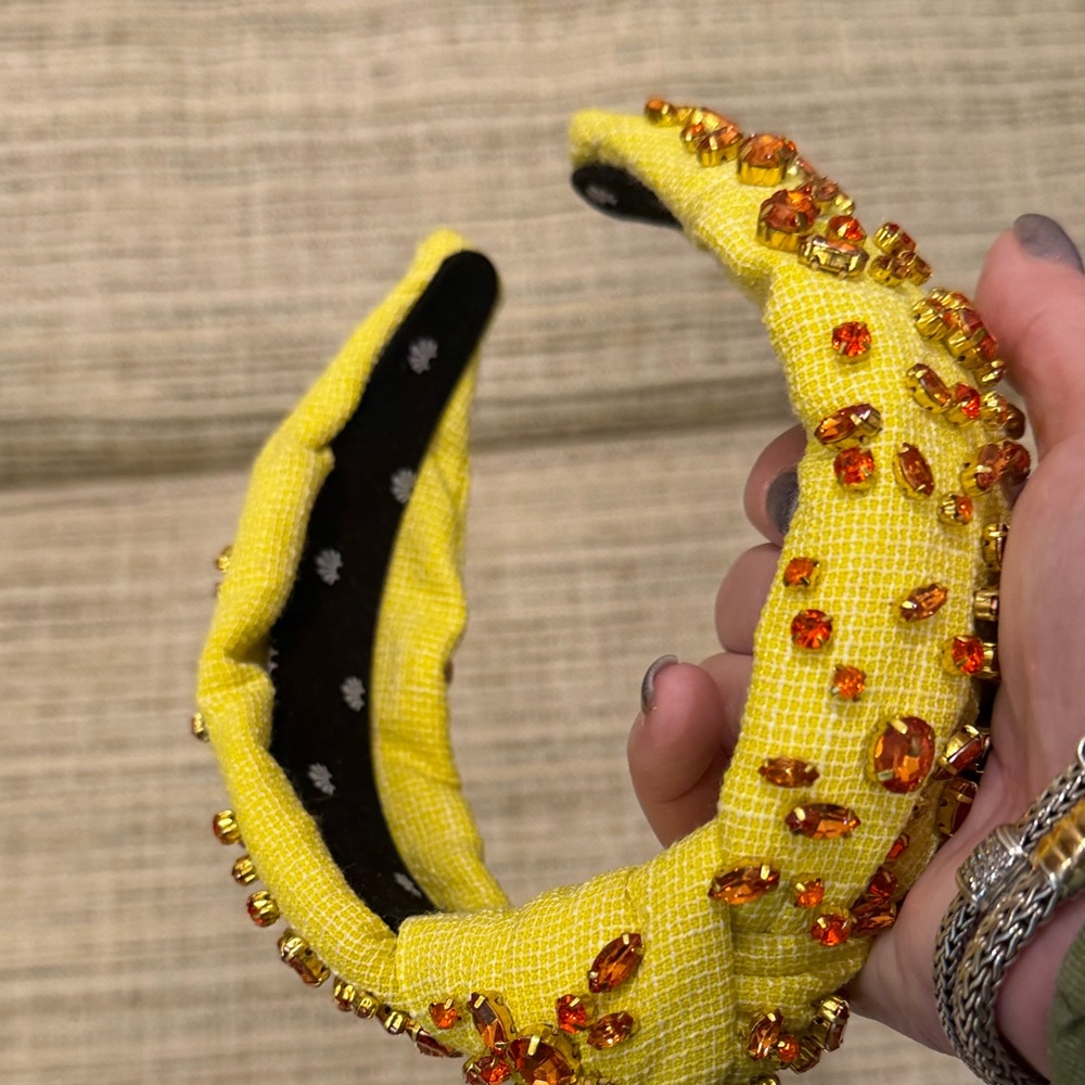 Lele Sadoughi Yellow and Citrine Colored Stones Head Band